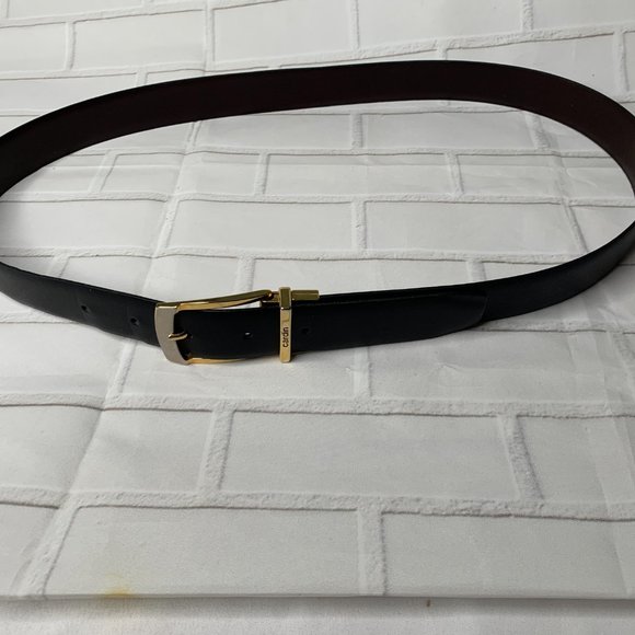 Mens Pierre Cardin Italian Leather Mens Belt Reversible Brown /Black  Go…Sz 38 - Picture 5 of 7